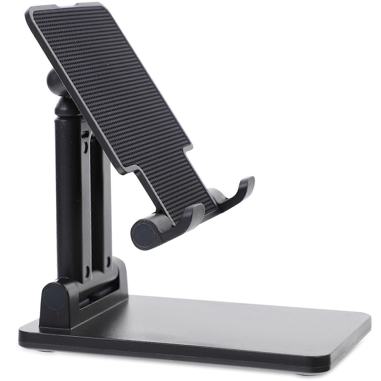Black Metal Phone Stand for All Smartphones Foldable and Easy to Store with Charging Port
