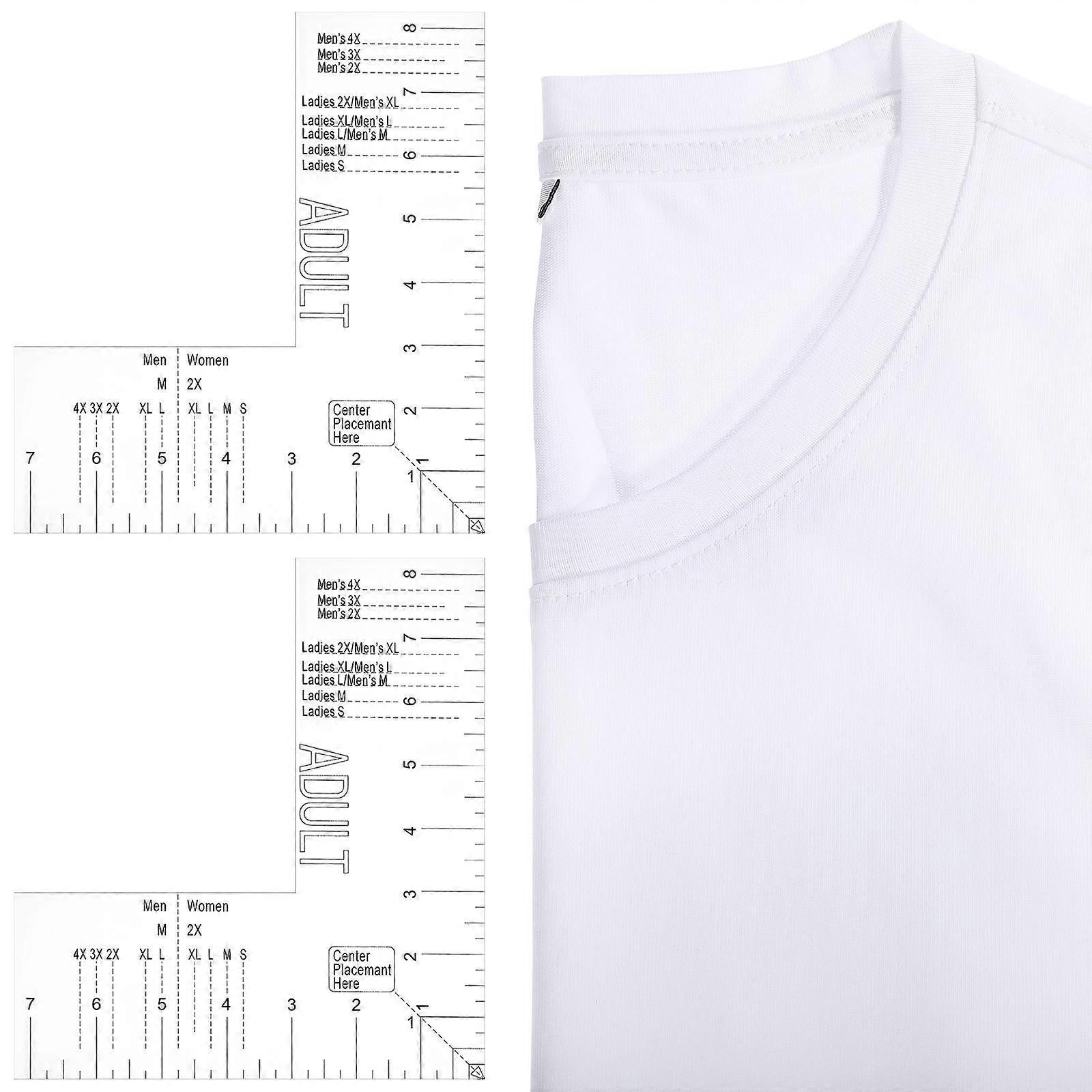 Acrylic T Shirt Ruler Set Transparent Measuring Tool for Sewing, Alignment & Clothing Projects, Compact Storage