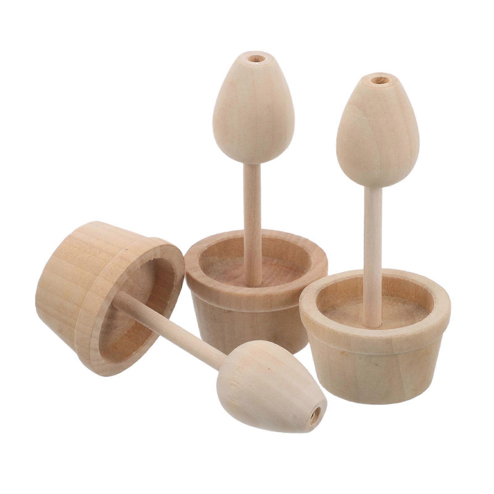 Wooden mushroom Decor for DIY Painting and Decoration Khaki Color Durable Craftmanship 1 Set Miniature Size