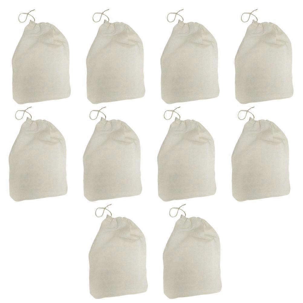 Cotton Drawstring Bags for Home Use Beige Reusable Strainer Filter Bag 8x10cm Fits Coffee Tea Milk
