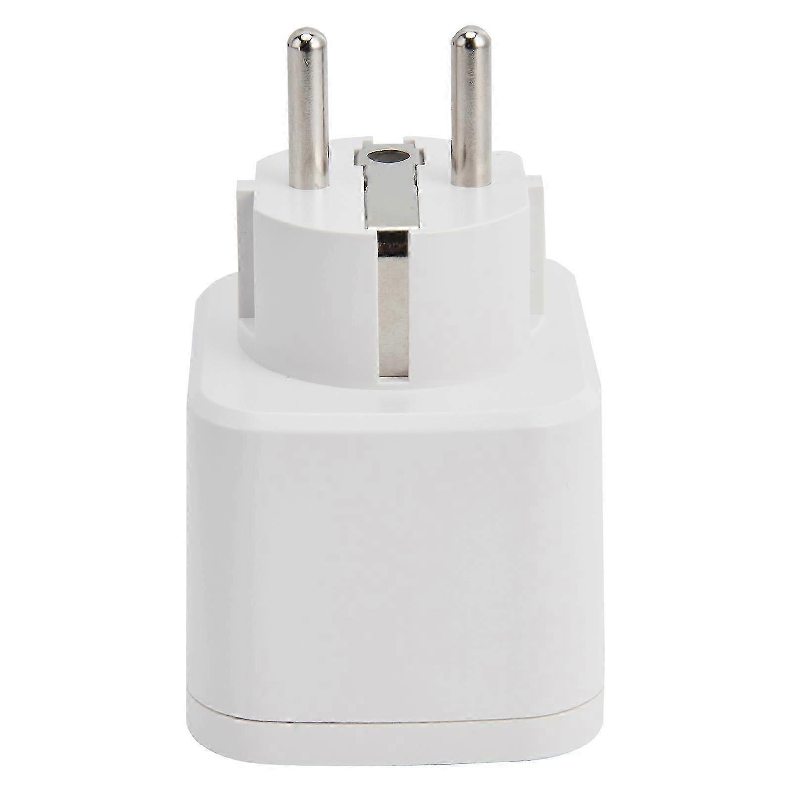 Global Travel Adapter with Dual Input, Type E/F Plug - Compact & Portable