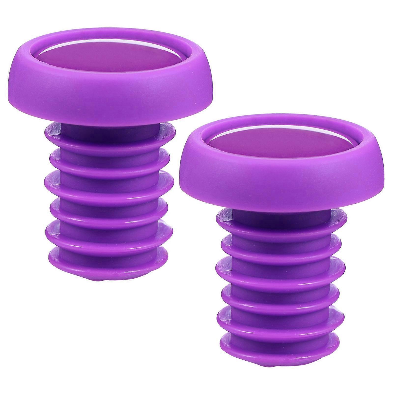 Cycling Handlebar End Plugs 1 Pair Purple Expandable Plastic Insert Ideal For Bicycle Maintenance