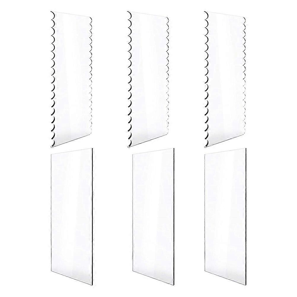 Transparent Acrylic Cake Cutters and Scrapers for Baking with Fine Workmanship 6pcs