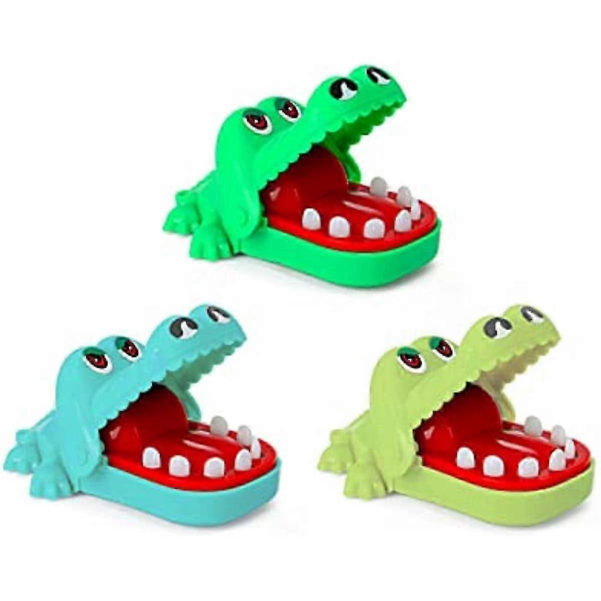 2025 3-Pack Mini Crocodile Biting Finger Keychain Crocodile Teeth Toy Game for Kids Crocodile Biting Finger Tricky Game for Kids 3+ (Random Colors)