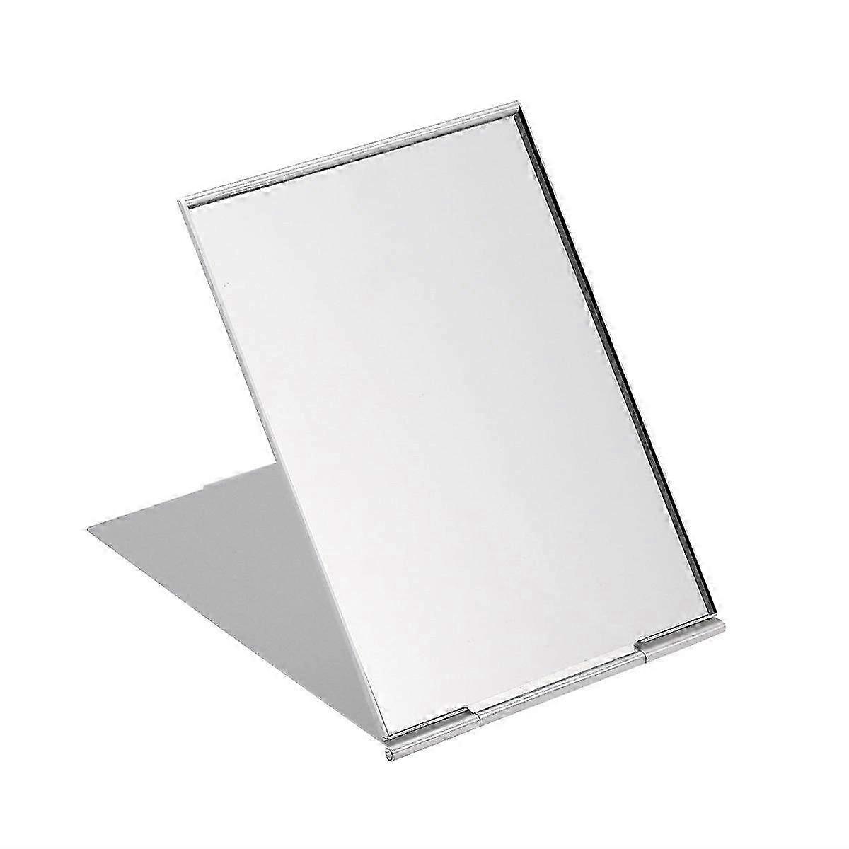Portable Silver Folding Mirror for Travel & Camping - Compact Makeup Mirror with Lightweight Design