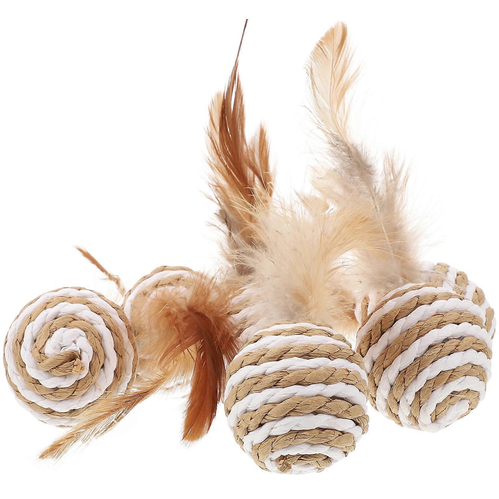 Self Play Cat Toys with Plume Balls, Ideal for Entertainment