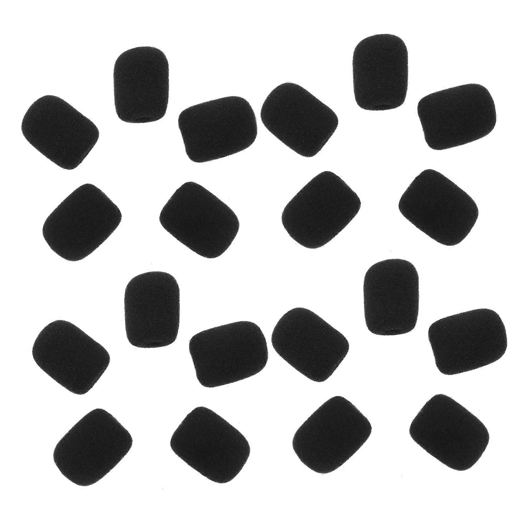 Microphone Windscreens 20-Pack Black Foam Covers for Handheld Mics, Compatible with Most Microphones, Easy Replacement