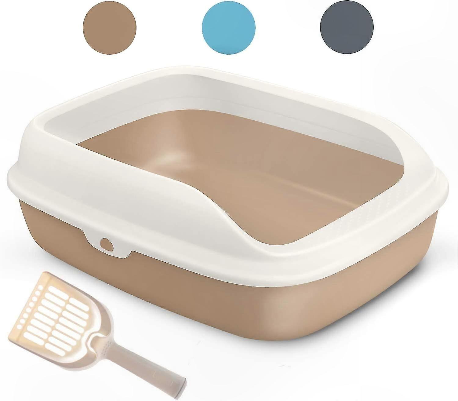 Adjustable Plastic Litter Box for Cats & Pets with Scoop, Multiple Sizes & Colors Available