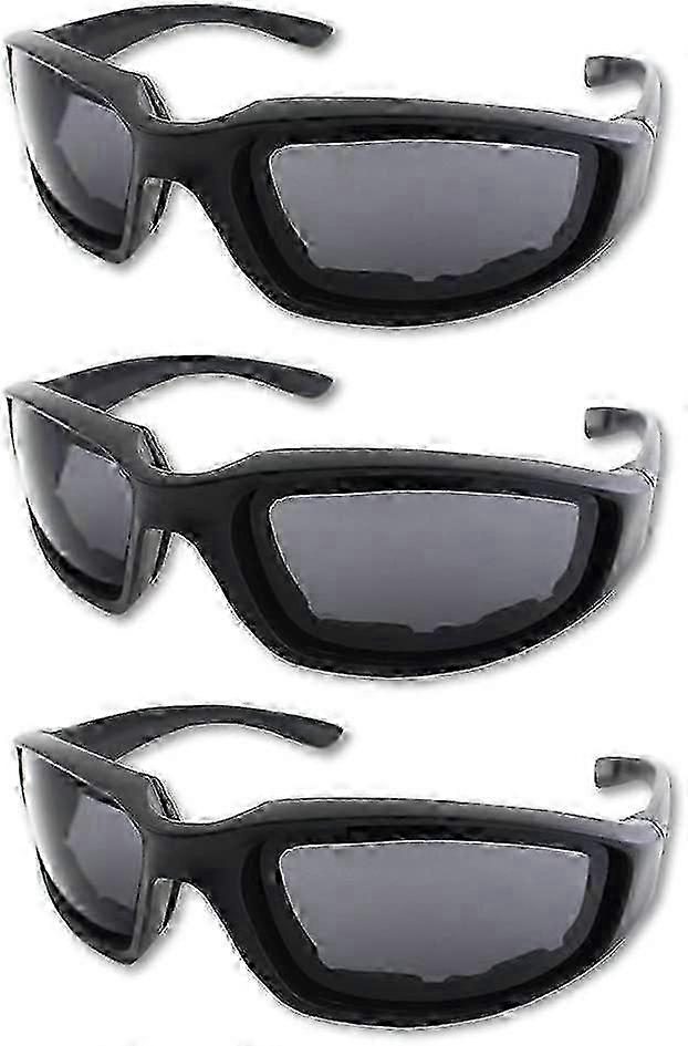 Motorcycle Riding Glasses 3 Pack with Padding UV Protection Windproof Goggles