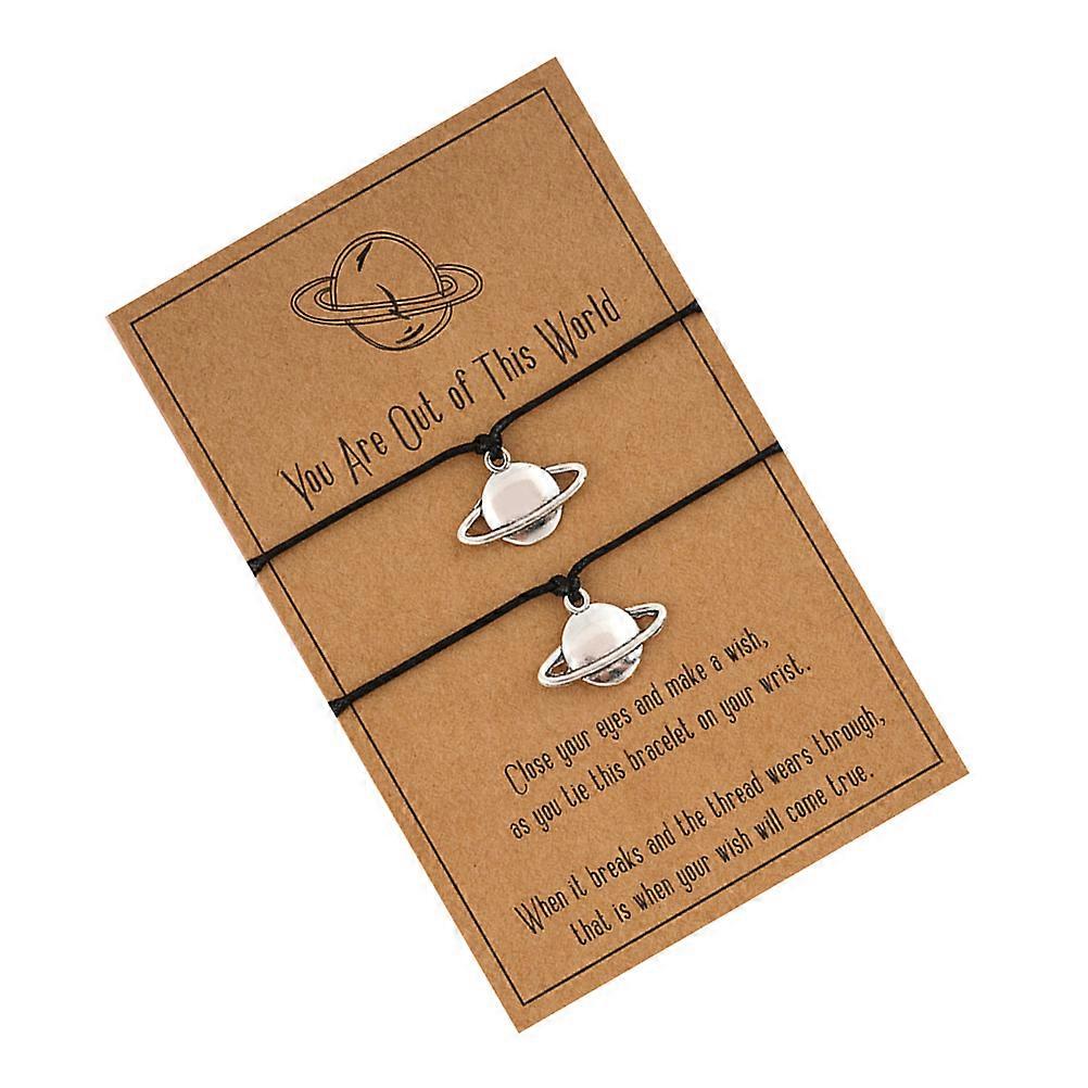 Adjustable Hand Bracelet Couples Set 2Set Simple Design Light Brown For Couple On Valentine's Day