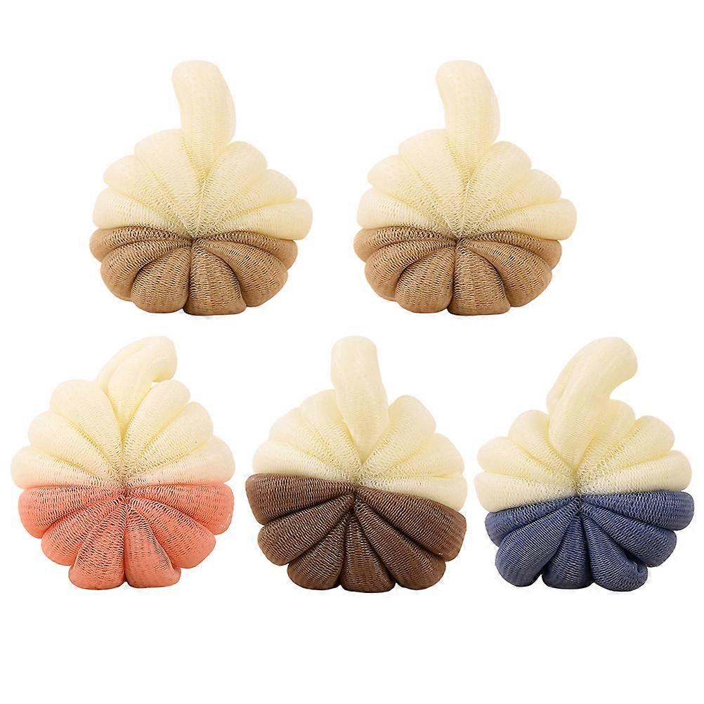 Exfoliating Mesh Bath Balls 5Pcs Assorted Colors Designed For Adults Effective Bathing And Shower Experience