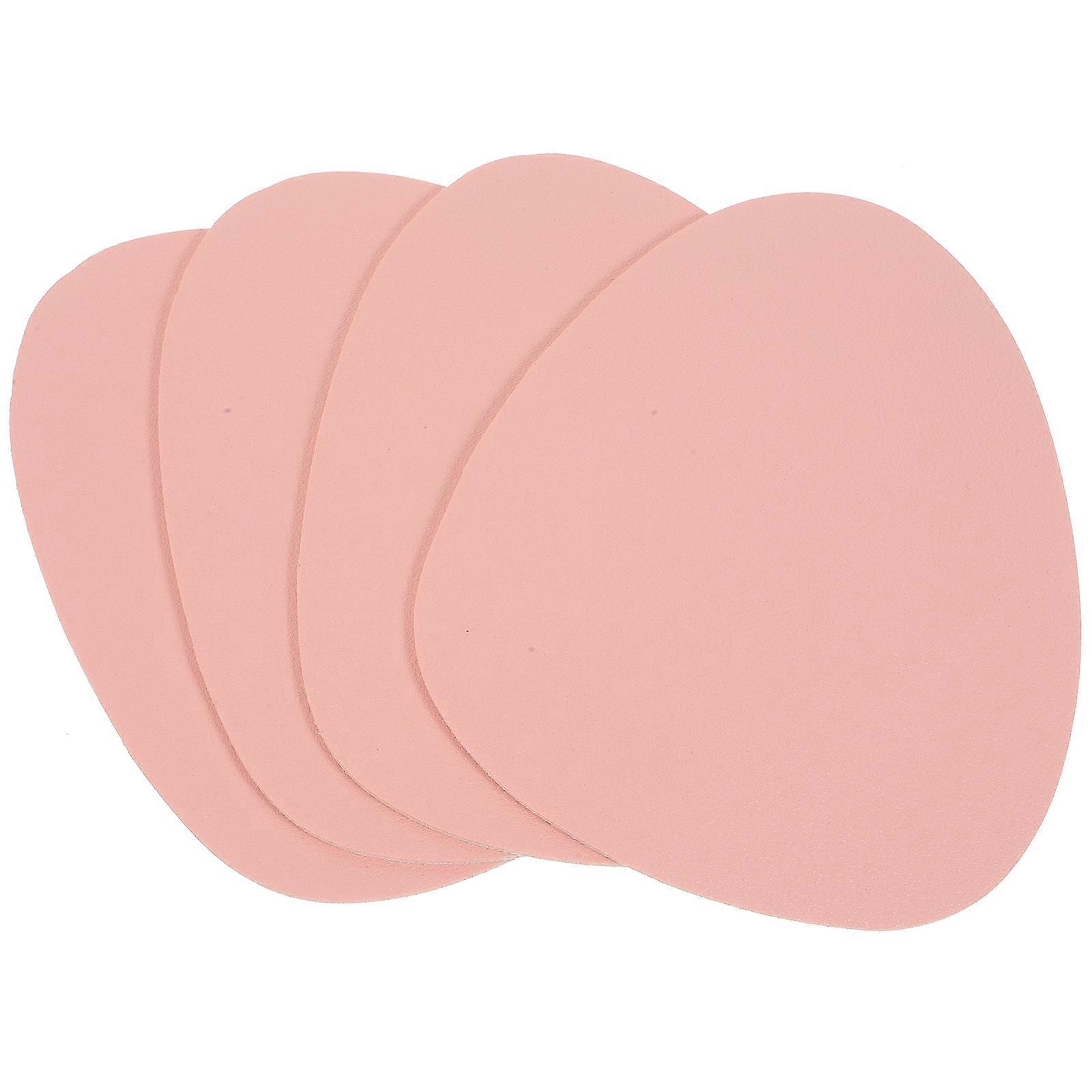 Pink PVC Heat Insulation Cup Coasters Antiskid Nordic Style for DIY Use 4pcs
