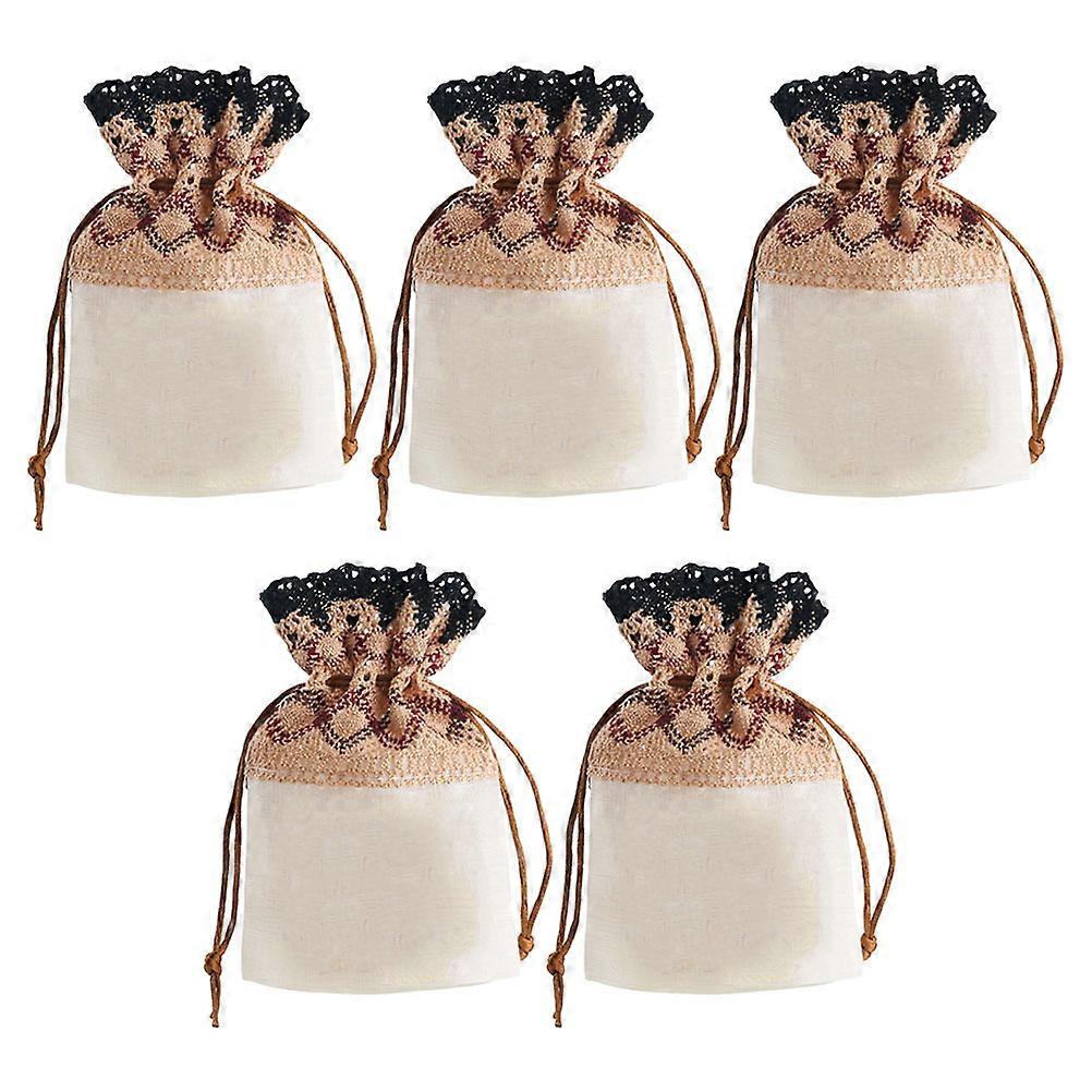 Drawstring Pouches Party Favor Packaging Lightweight Polyester 5Pcs
