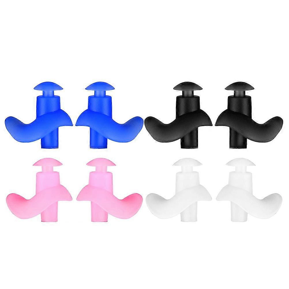 4 Pairs Of Waterproof Ear Plugs Ergonomic Silicone Design For Swimming Adults Prevent Water Entry Assorted Colors