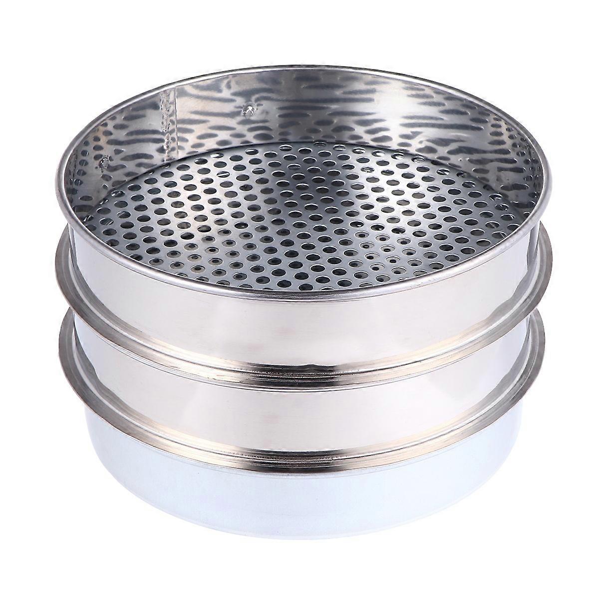 Soil Sifting Pan with Stainless Steel Sieve for Gardening Use Essential to Refine Soil 20cm