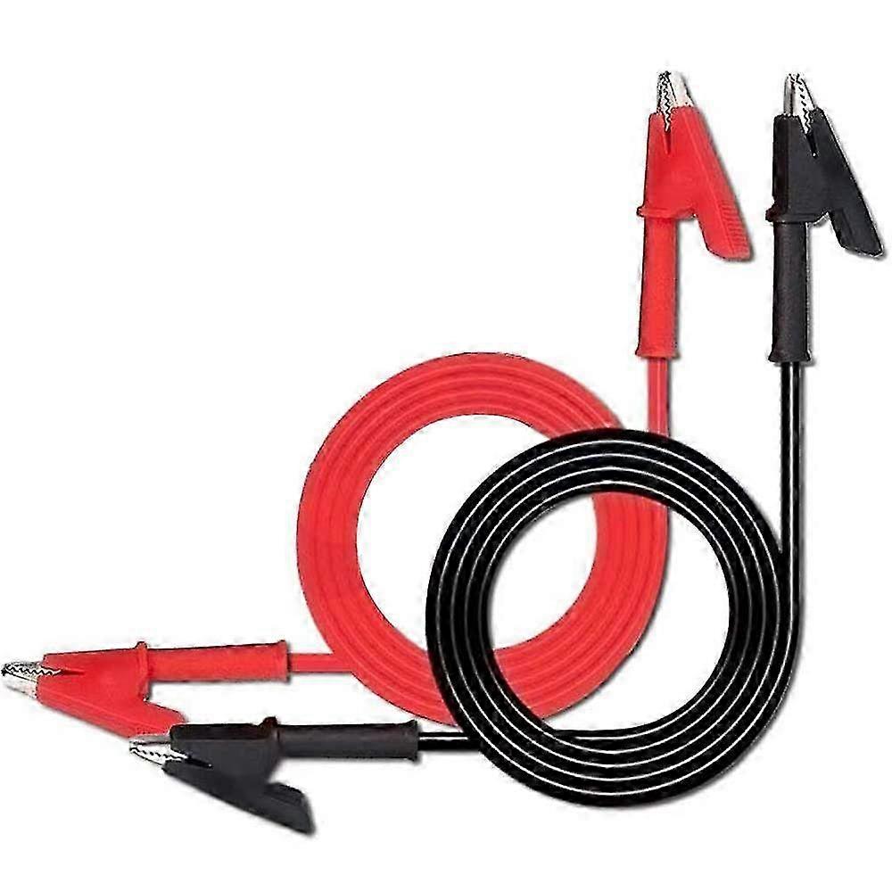 2pcs Double-Ended Alligator Clips Test Leads - 3.3ft Insulated Flexible Copper Cable for Electrical Testing & Diagnostics