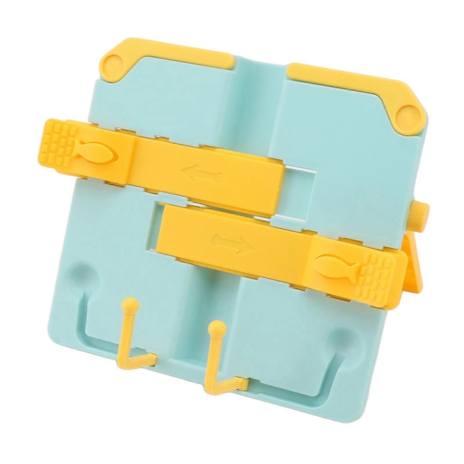Book Stand Holder Foldable Portable Scratch Resistant with Round Edges for School Library Yellow Blue