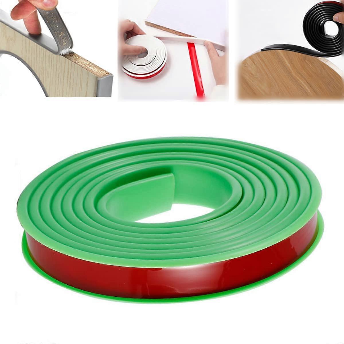 Soft SelfAdhesive TPE Edge Tape, UShaped Protection for Cabinet, Table (28mm x 3m, Green)