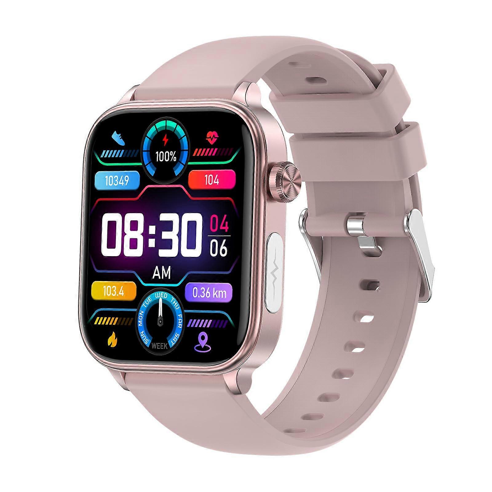 GlucoCare SOS Smart Watch for Men Women, Sports Watch with Call and Message Function, Android/iOS Compatible (Pink)