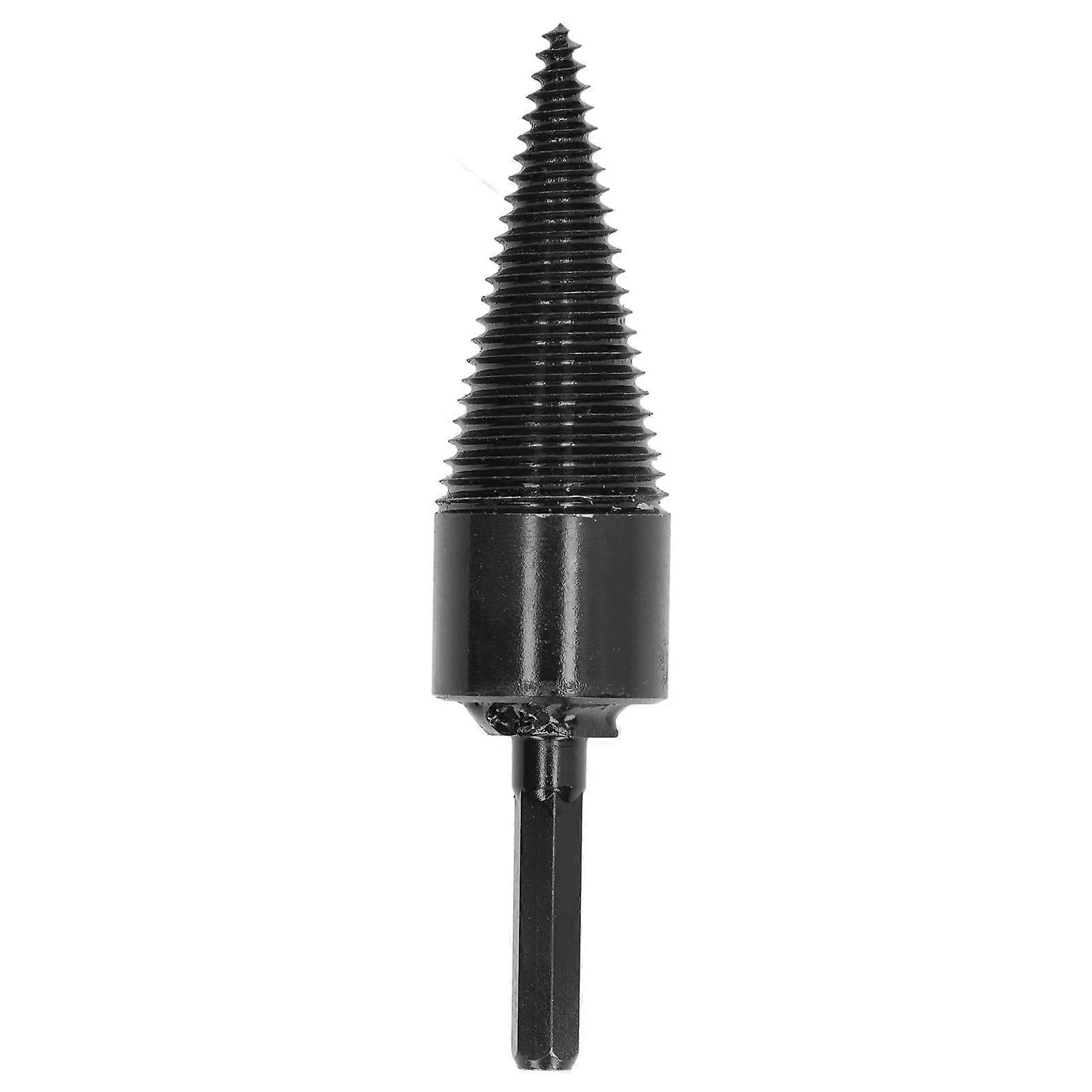 Firewood drill bit wood block splitter carbon steel cone hex shank drilling tool for safe and stable wood splitting (38 mm)