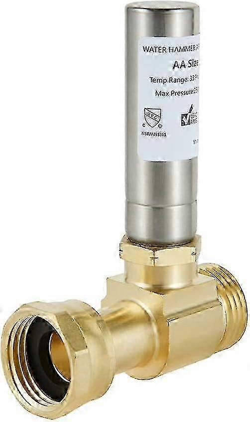 MH-S-241 Aço inoxidável Water Hammer Arrestor para máquina de lavar roupa, 3/4 polegadas giratório FHT x 3/4 polegadas MHT, sem chumbo