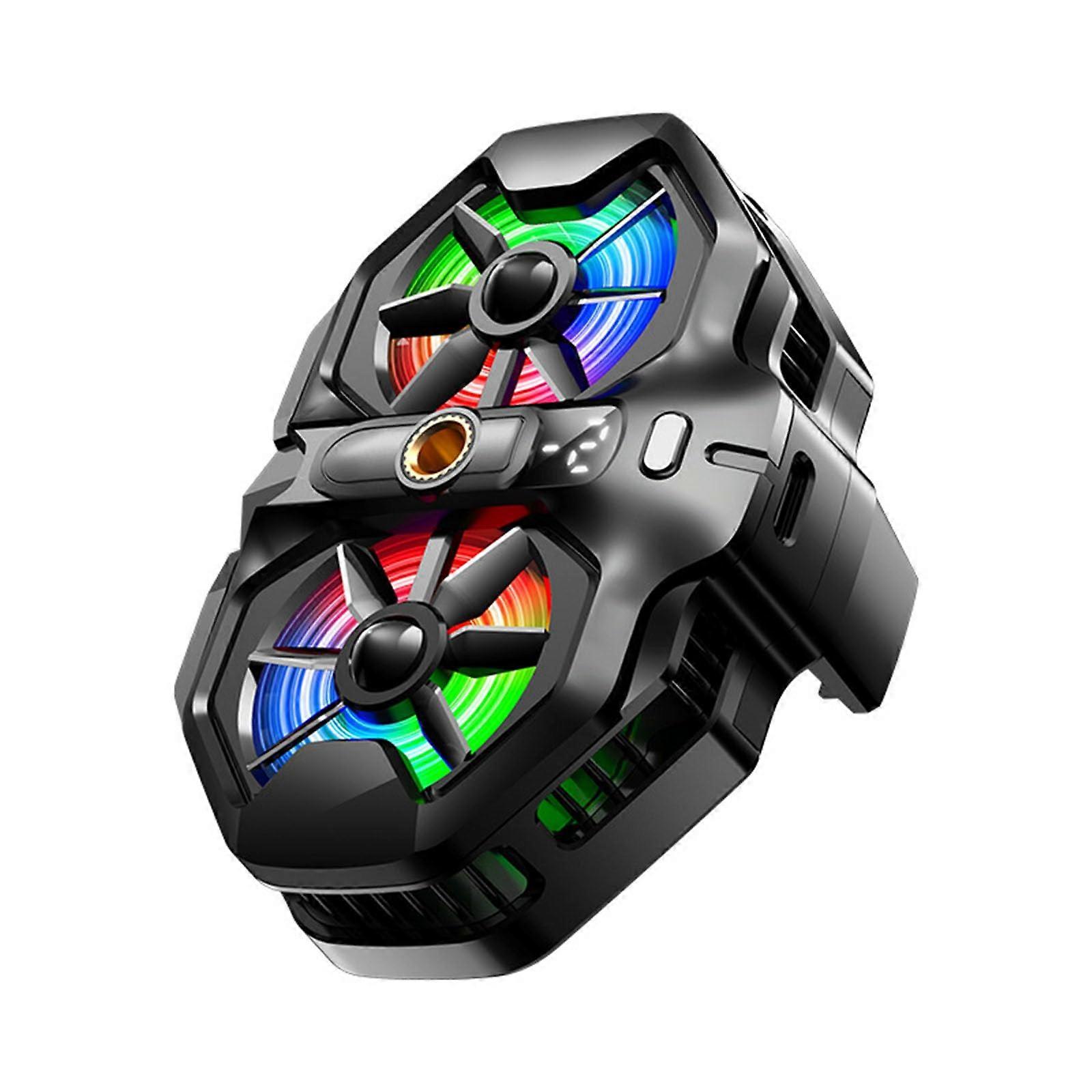 Coolers Color Backlight Temp Display Double Semiconductor Cooling Fan Aluminum & ABS Phone Coolers For Smartphones Quiet