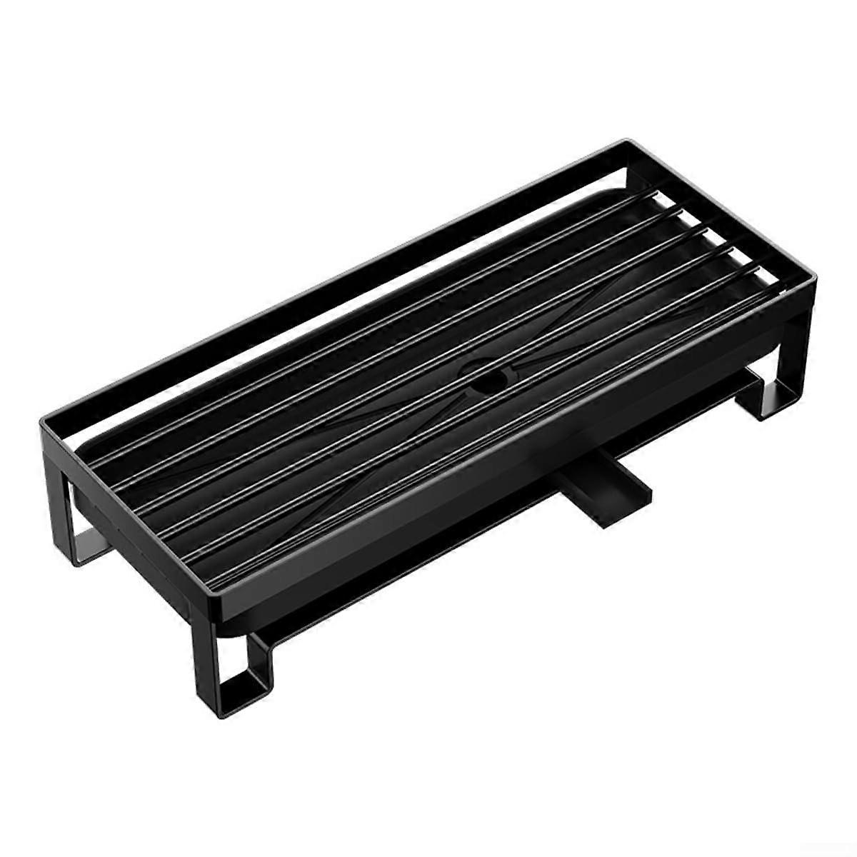 Spacesaving drain rack made of antirust material for efficient drying of sponges in kitchen areas (carbon steel).