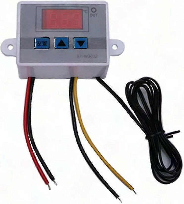 XH-W3002 Digital LED Temperature Controller with Waterproof Probe, Programmable Thermostat for Cooling (110V-220V 1500W)