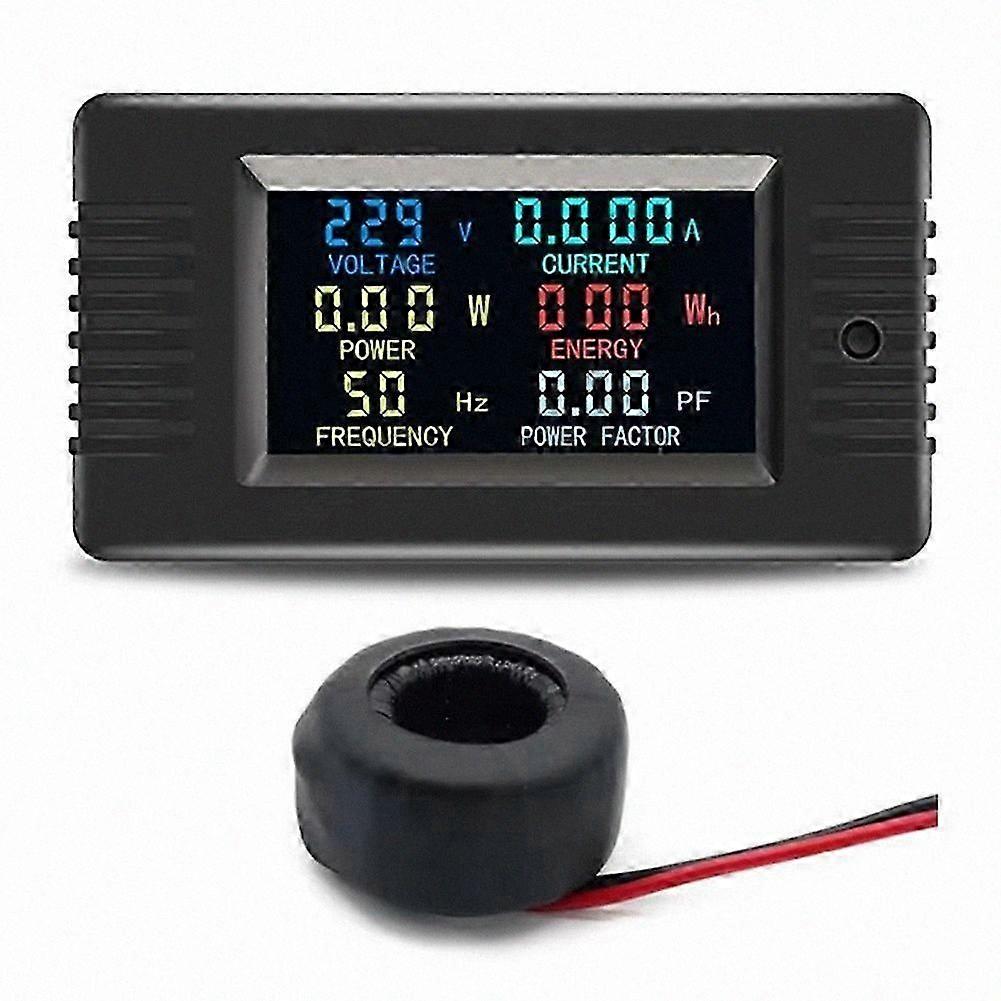 PZEM-022 Digital Smart Energy Meter Single LCD Display Color Screen 6in1 Voltmeter Kwh Meter Power Meter+Coil CT 63A
