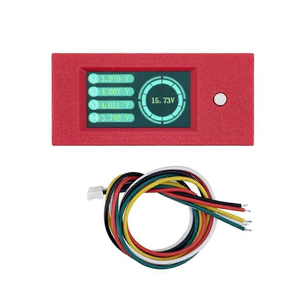 4S Battery Voltage Tester with Case with TFT Display Precise Voltage Measurement for 4S Lifepo4 Lipo