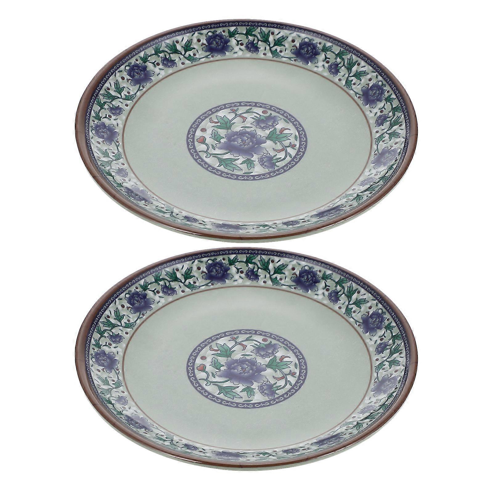 Serving Plates Food Serving Trays Food Container Multi-Purpose Round Multi Color Serving 2Pcs