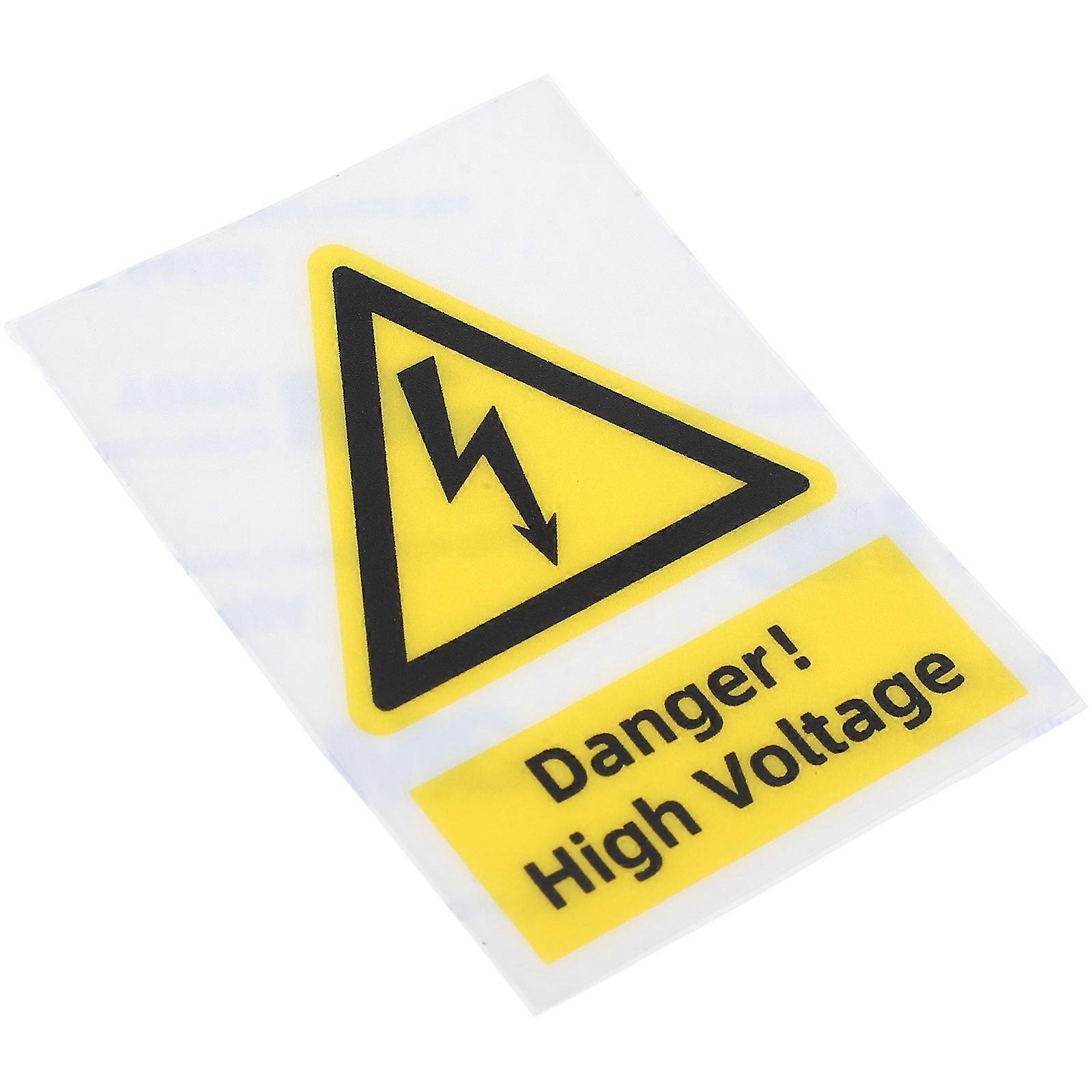 High Voltage Warning Sign, Water Resistant Electrical Danger Label for Industrial Use with Easy Adhesive Attachment