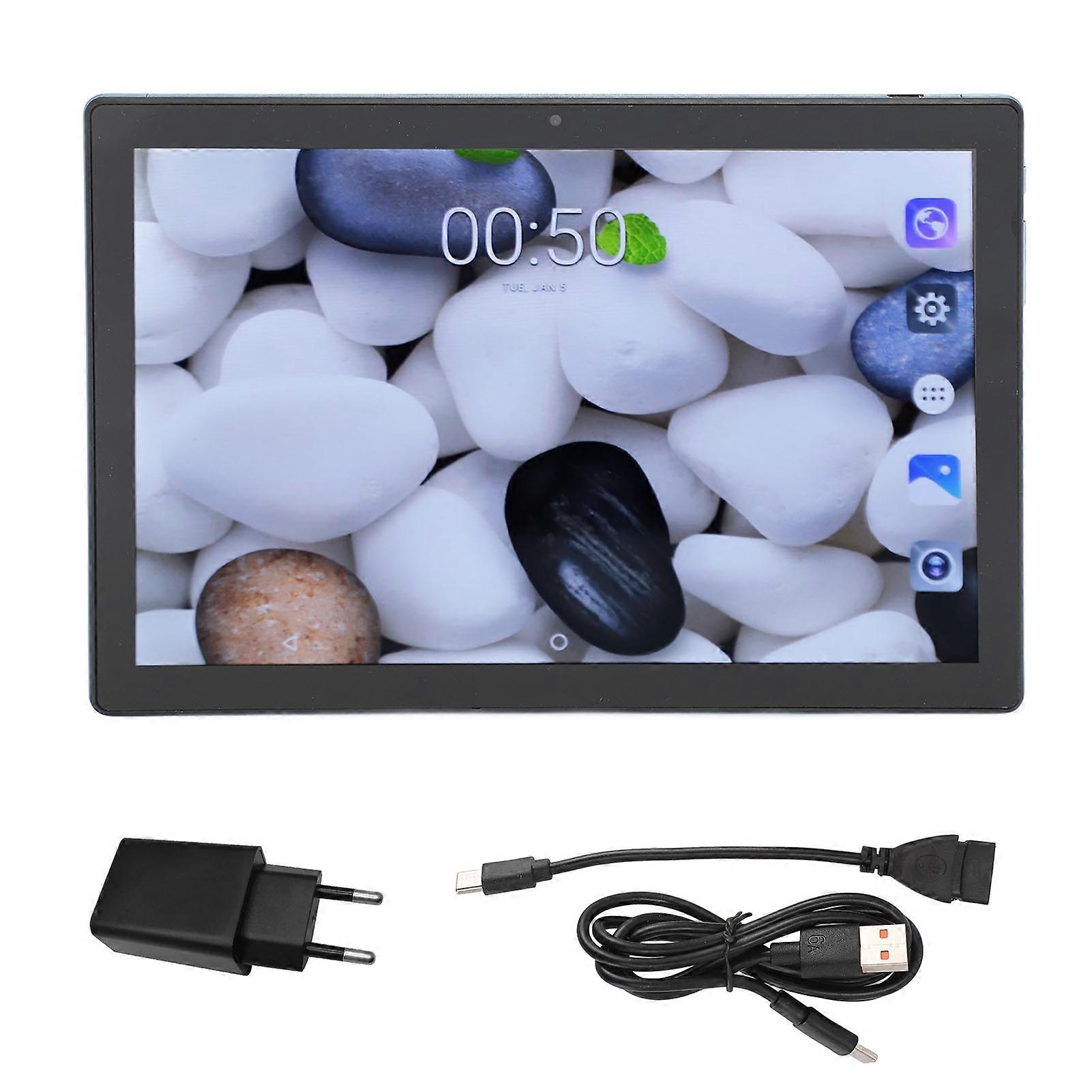 10.1 Inch Tablet Octa Core 6GB RAM 128GB Storage 8000mAh Dual Camera Android 13 Blue
