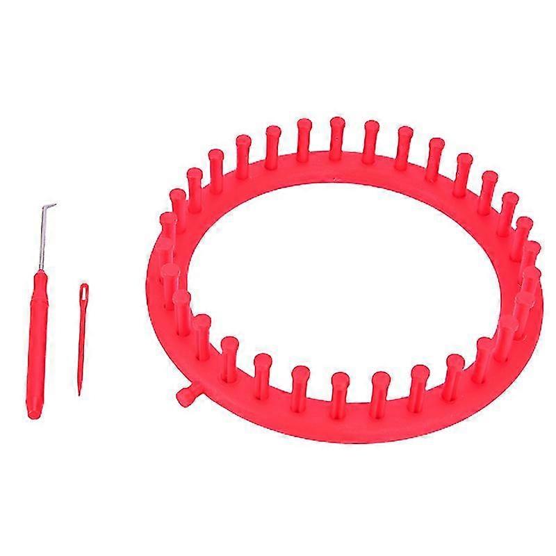 4size Round Knitter Looms Diy Tool Kit Plastic Round Circle Creative Hat Sweater(size,color:19cmred)
