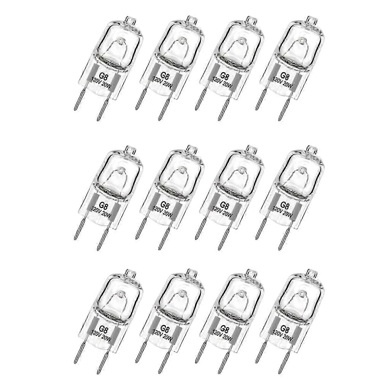 Pack of 12 Energy Efficient G8 Light Bulb 120V Halogen Light Bulb Plastic G8 Base Bulb Suitable for Various Appliances