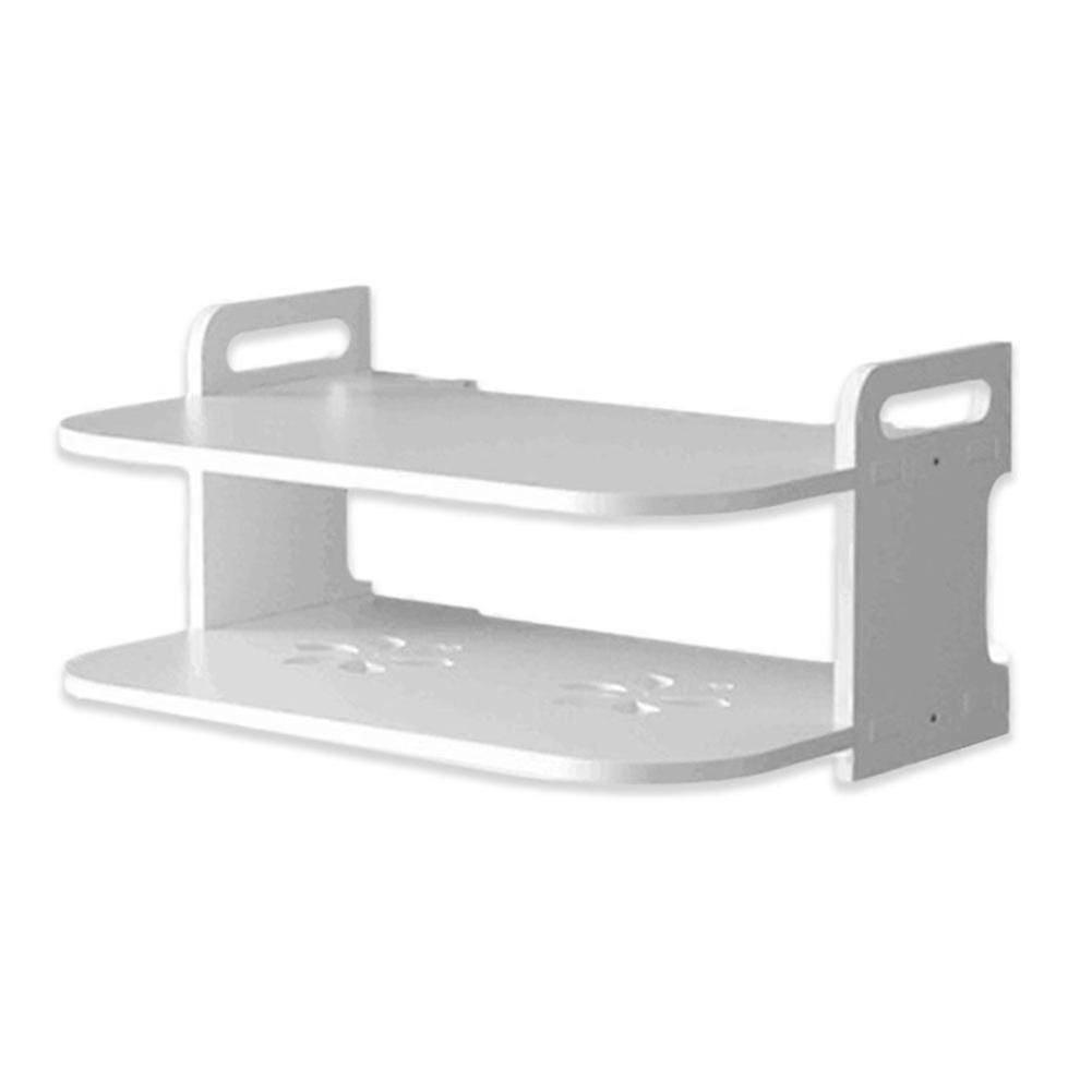 2 tier floating wall shelf for console and dvd storage