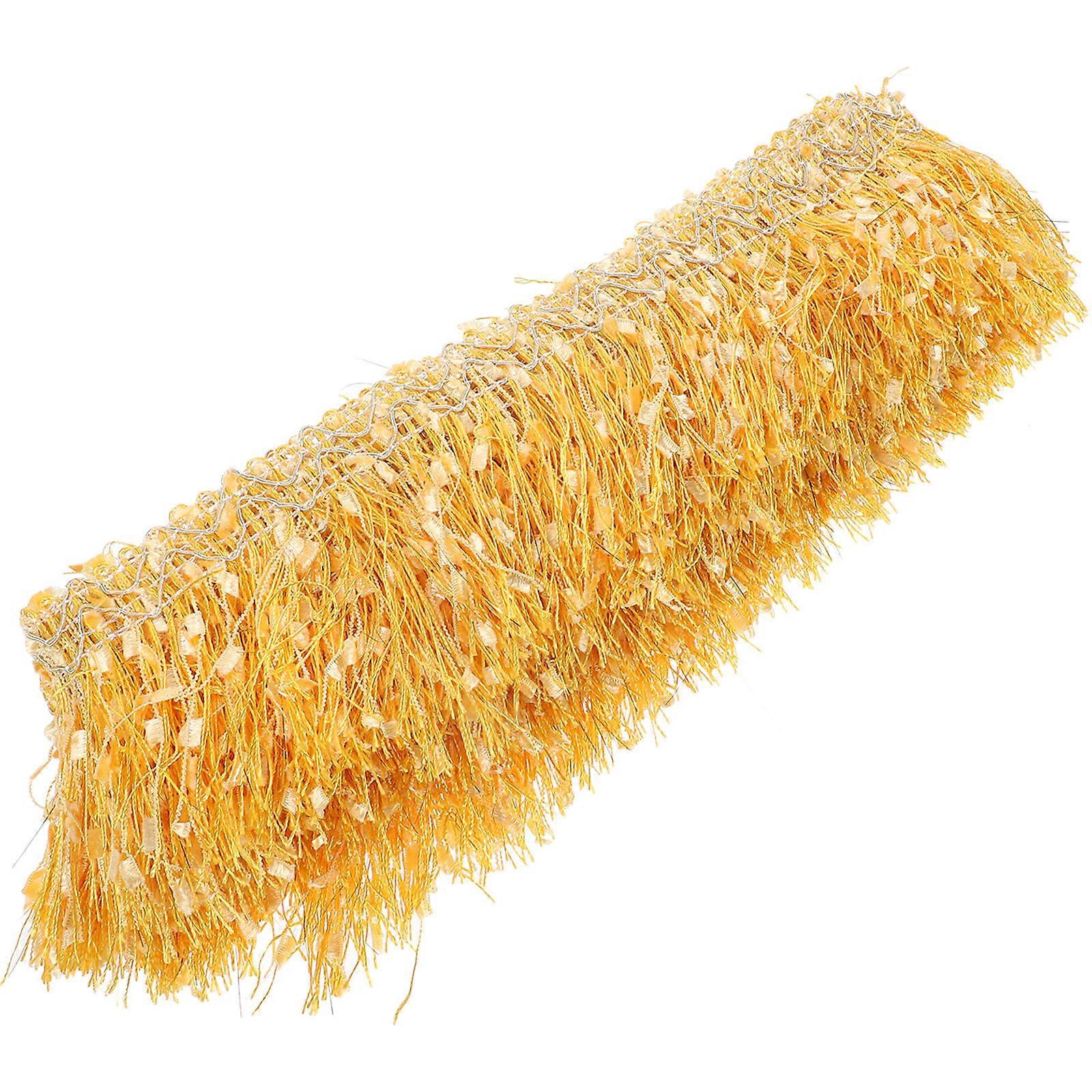 Fringe Trim Golden Polyester Curtain Tassel for DIY 1 Roll
