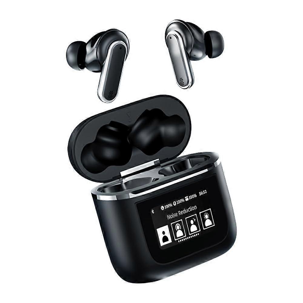 Wireless headphones Bluetooth 5.4 Smart display ANC noise reduction HiFi sound quality ENC call noise reduction(Black)