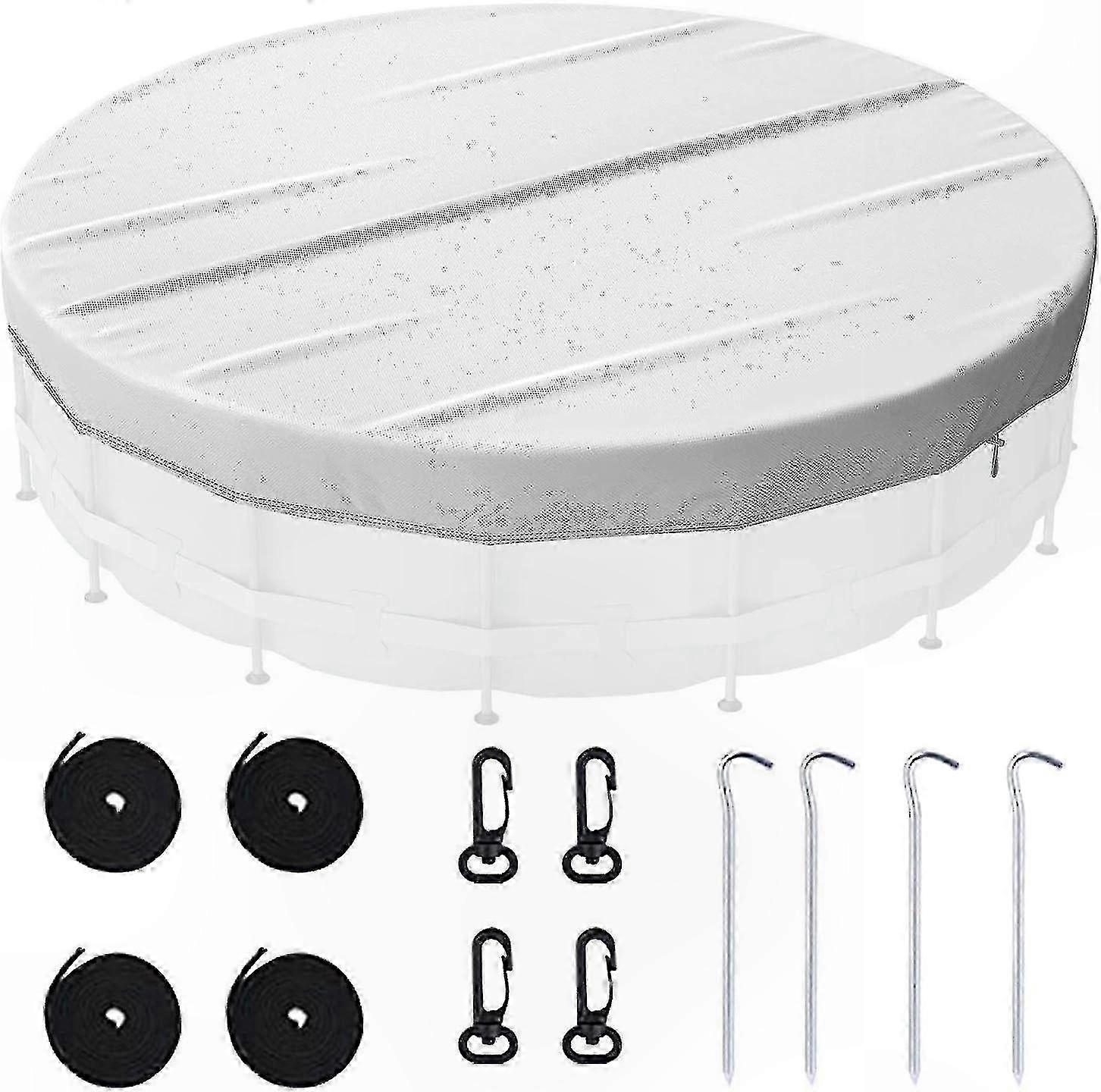 Round Inflatable Pool Cover, Windproof and Waterproof Protector for Family Pools, Hot Tubs, and Spa Use