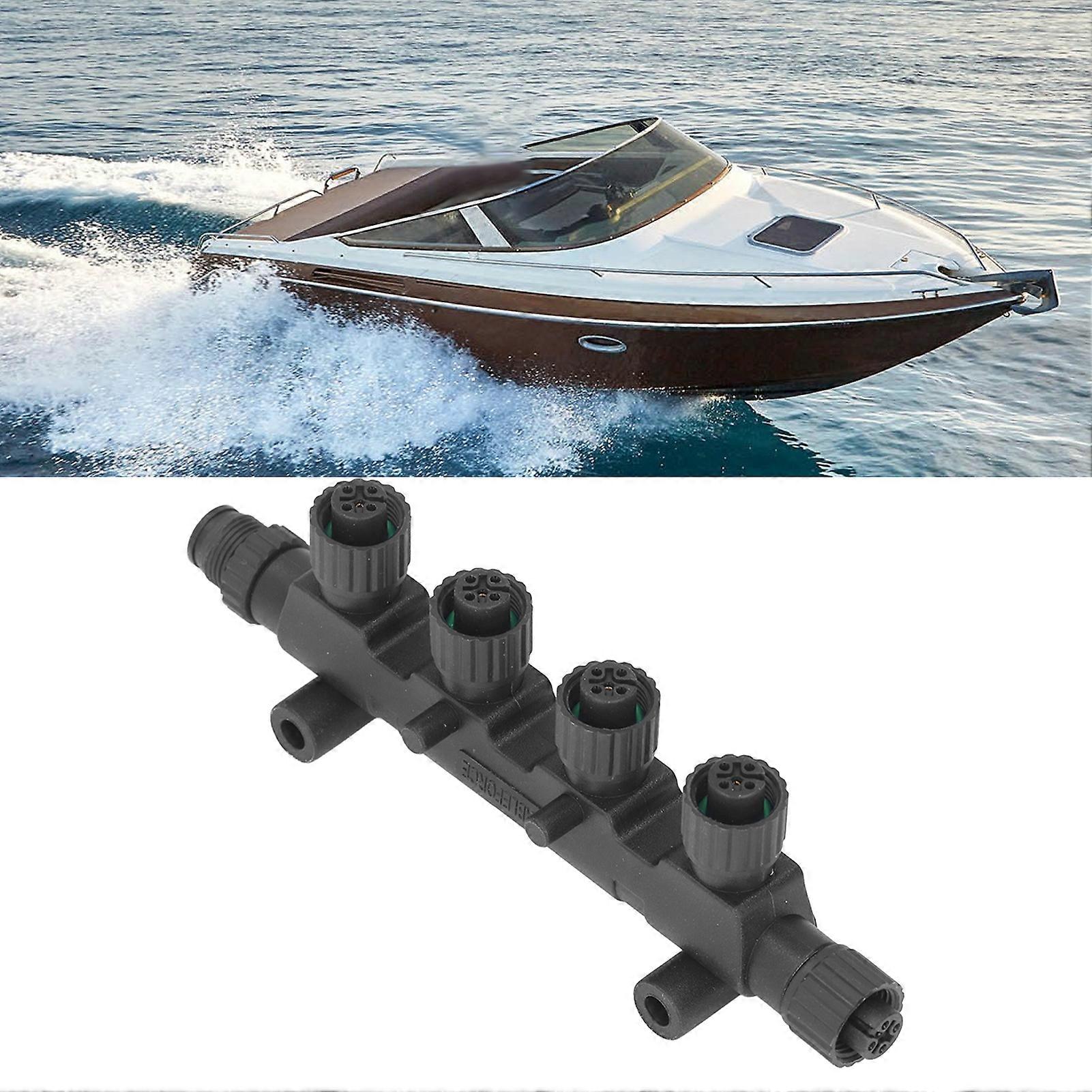 4 Port 5 Channel Multiport T Connector Black ABS 010-11078-01