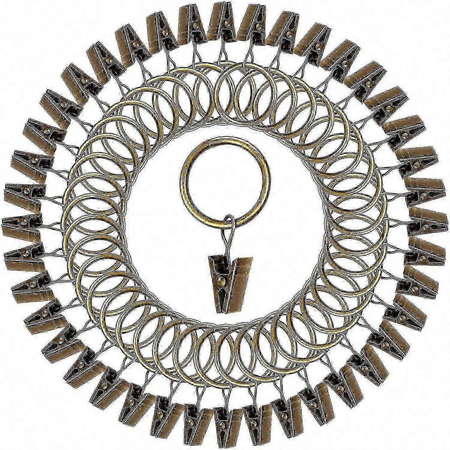 40 Pack Vintage Curtain Clips, Strong Metal Decorative Rustproof Drapery Curtain Ring With Clip Bro-Yvan