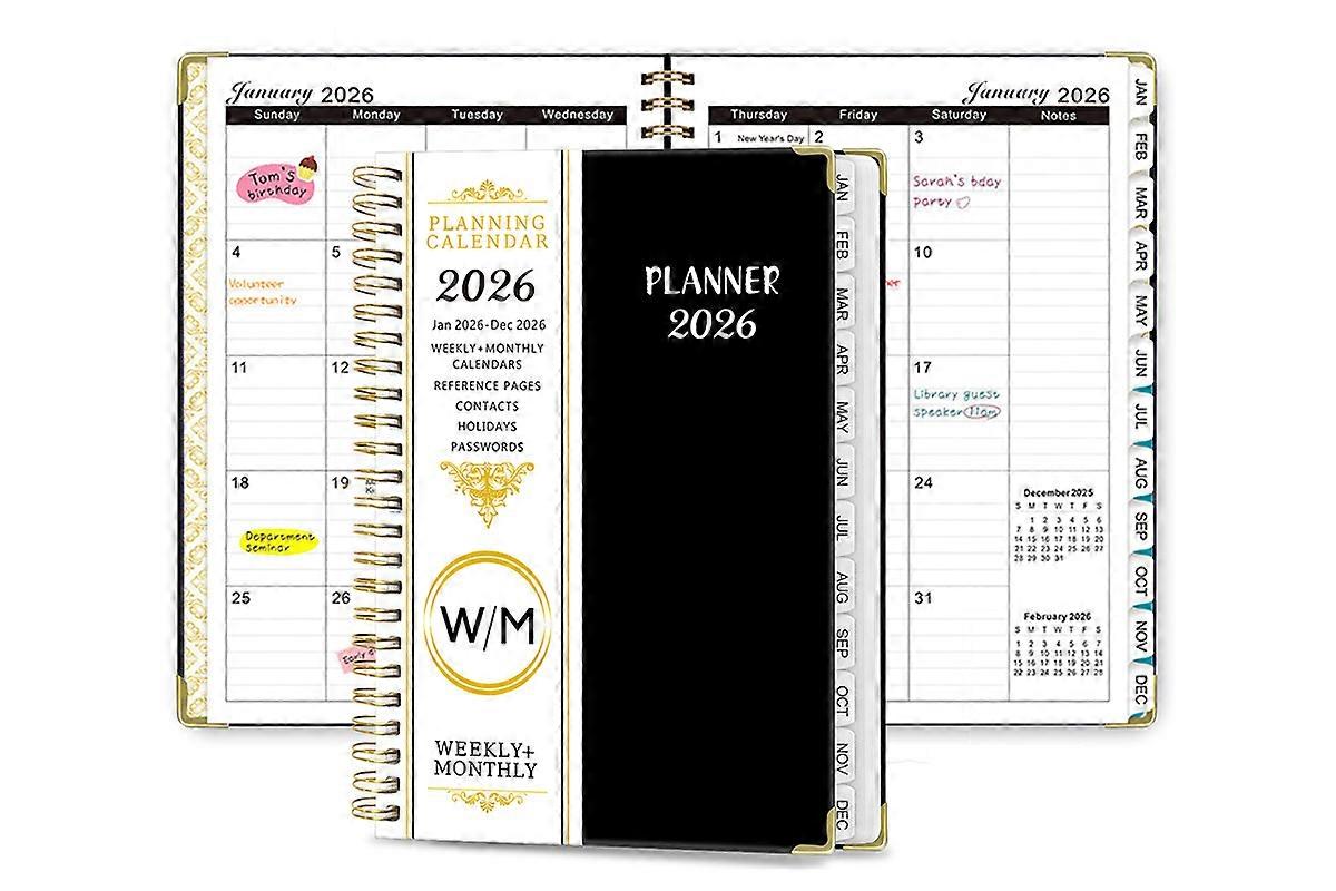 2026 Planner Monthly A5 Daily Organizer January to December Notebook -Purple