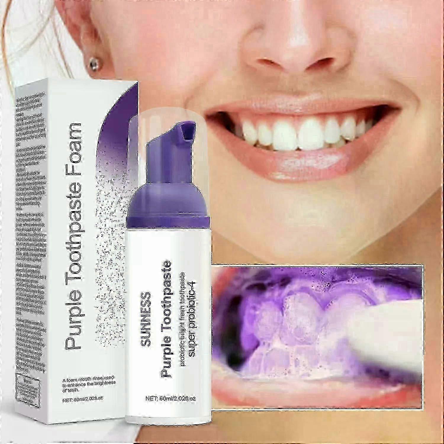 Purple Teeth Whitening Toothpaste Kit for Stain Removal and Colour Correction in the UK