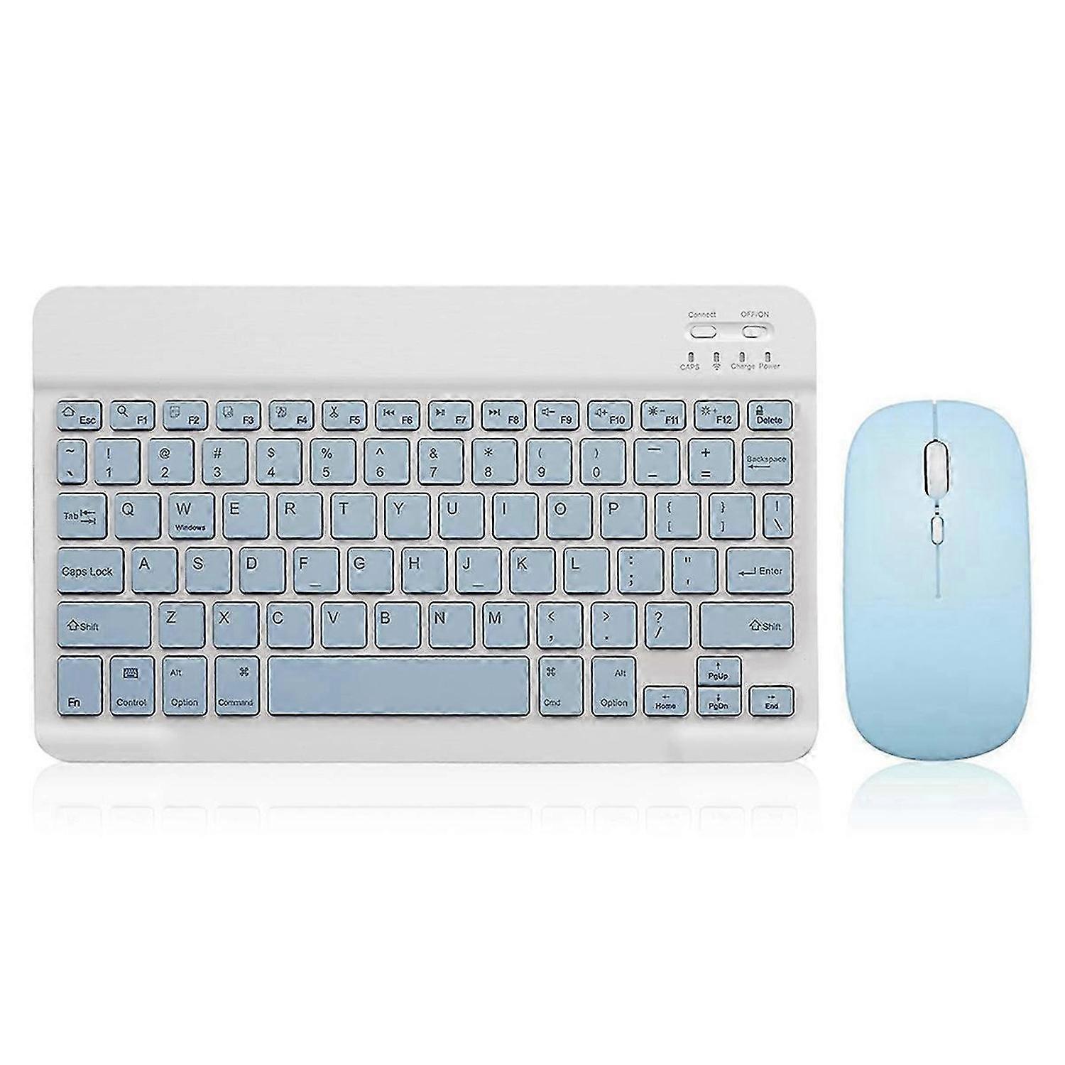 10 Inch Bluetooth Keyboard Ultra-Slim Wireless Mouse Keyboard Set E