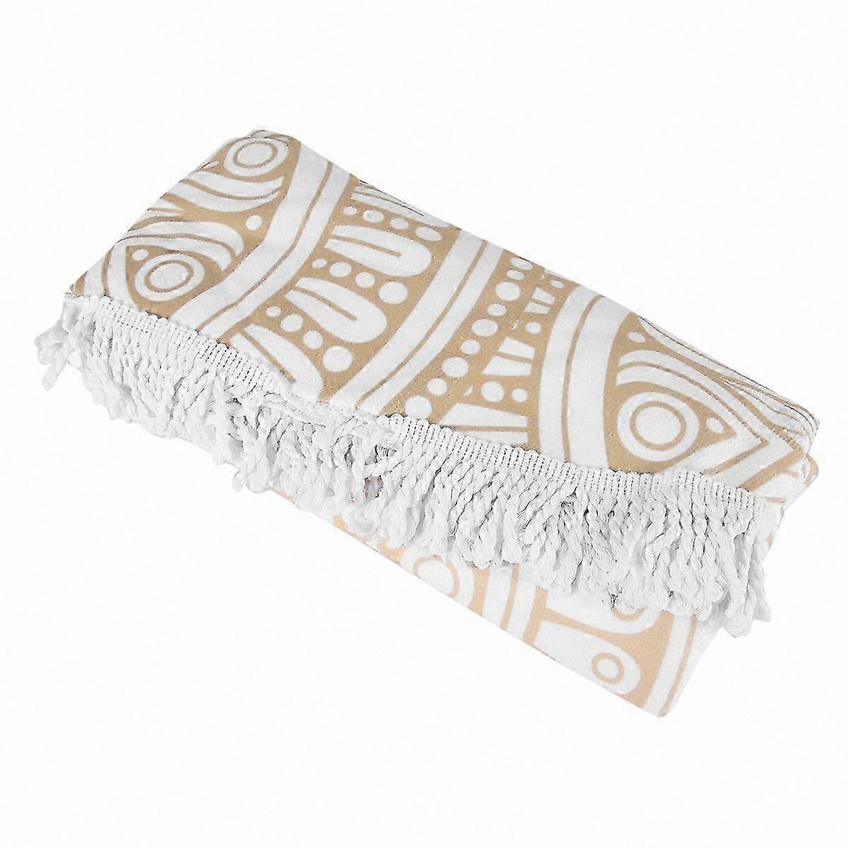 Oversized Round Beach Towel with Tassels - Bohemian Mandala Design in Vibrant Colors for Pool and Travel Use