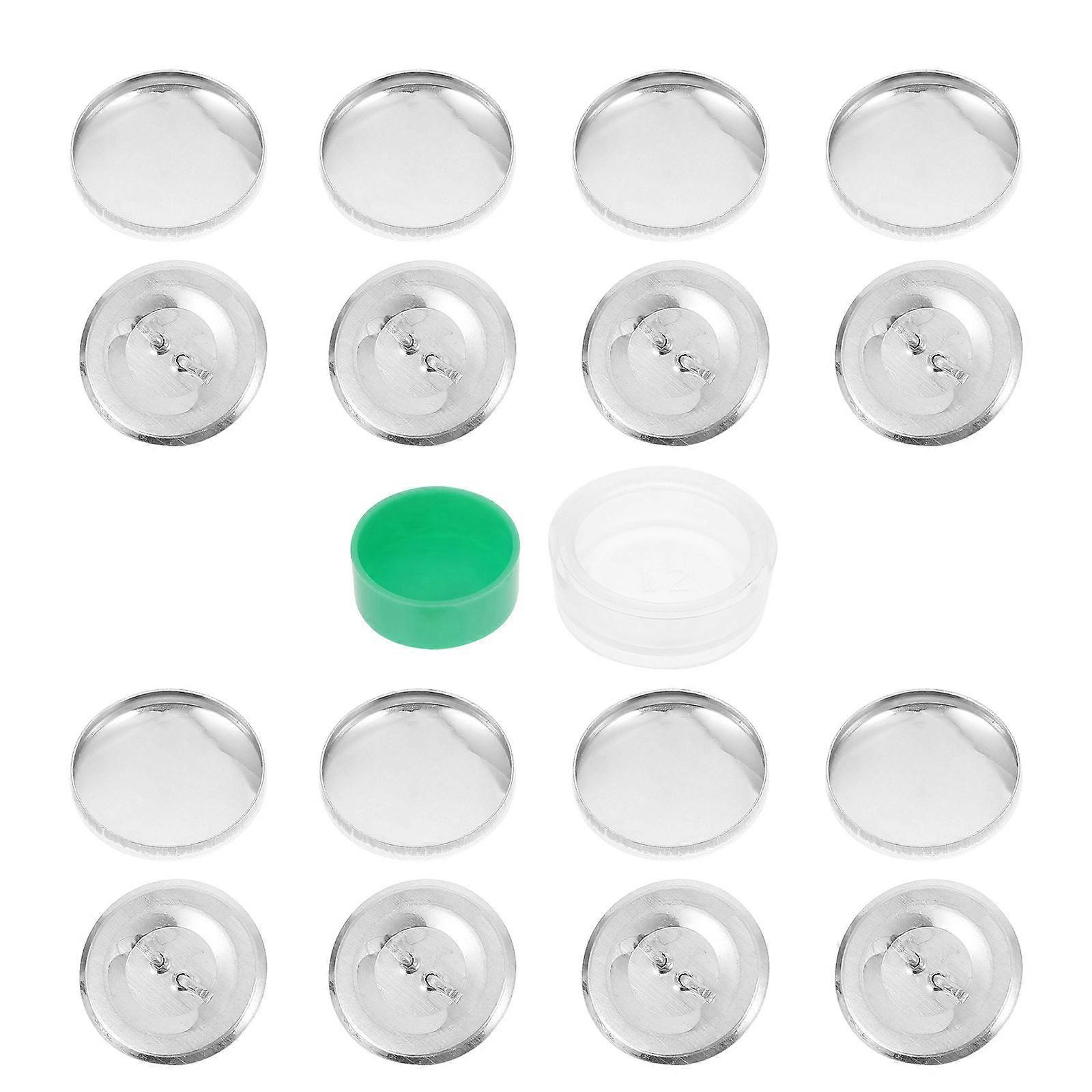 DIY Handmade Fabric Button Round Shape for Sewing 2Sets with Aluminum Base