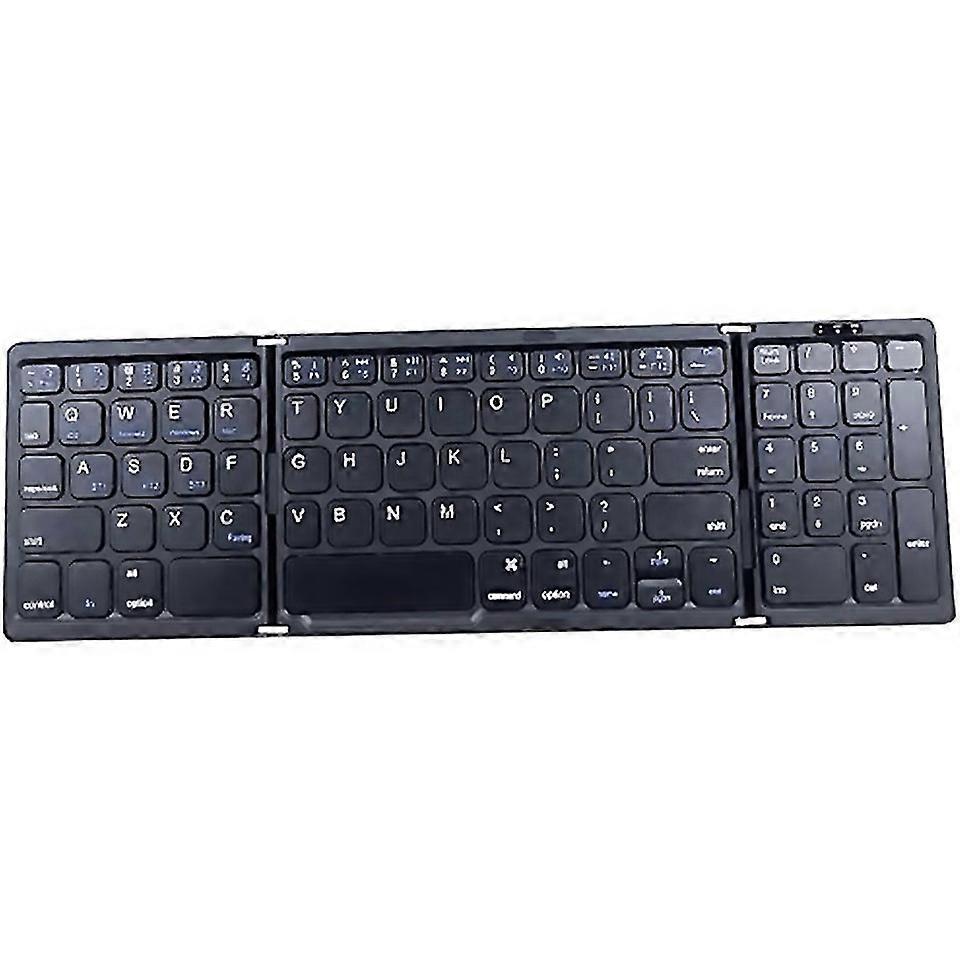 Foldable Bluetooth Keyboard Usb Rechargeable Wireless Keyboard Black