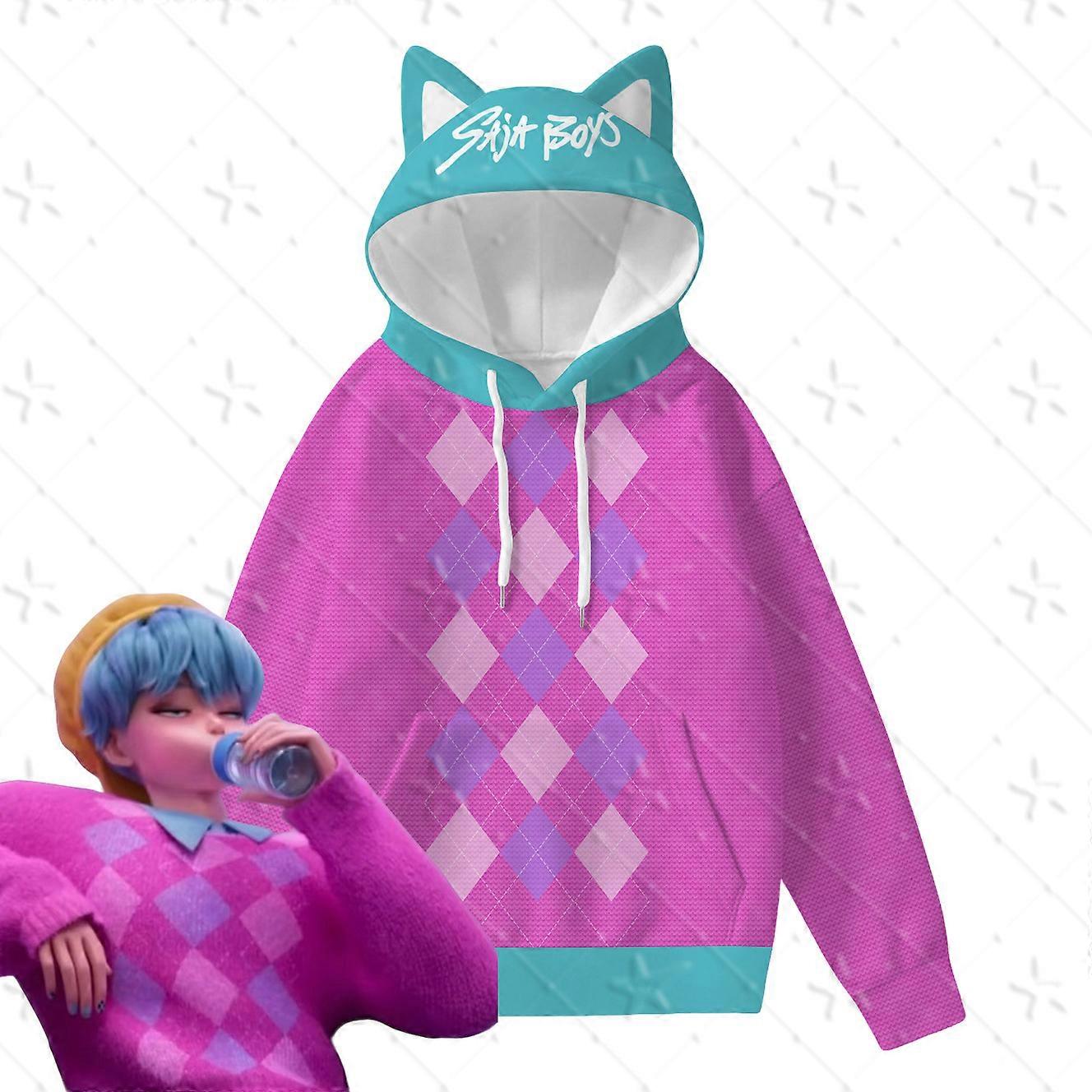Kpop Saja Boys Official Merch Cat Ear Hoodie Baby Saja Same Style Sweatshirt Unisex Comfortable Fit Multiple Sizes