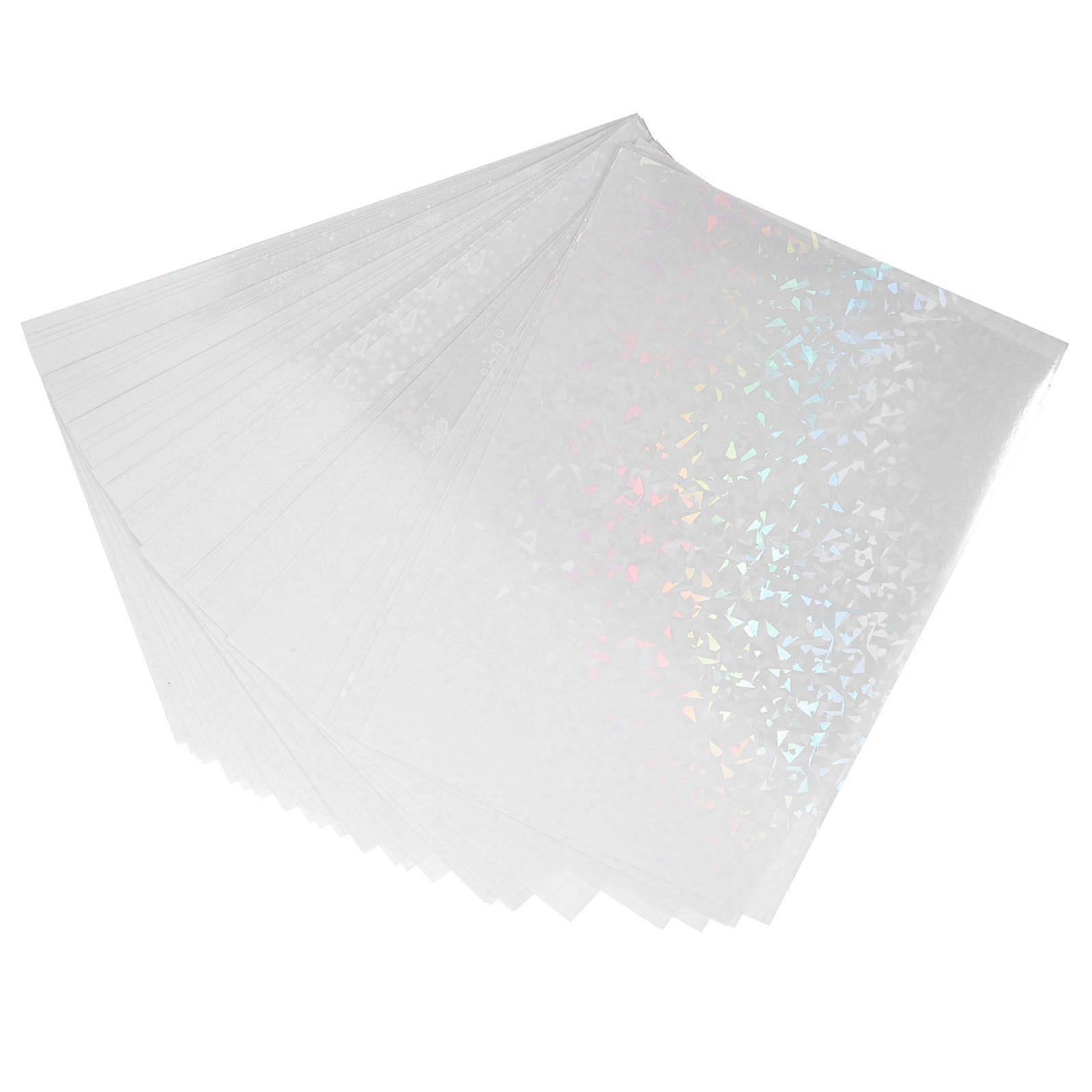 Holographic Film Rectangle Sticker for Vehicle Decor Transparent Pvc Adhesive Material 30Pcs