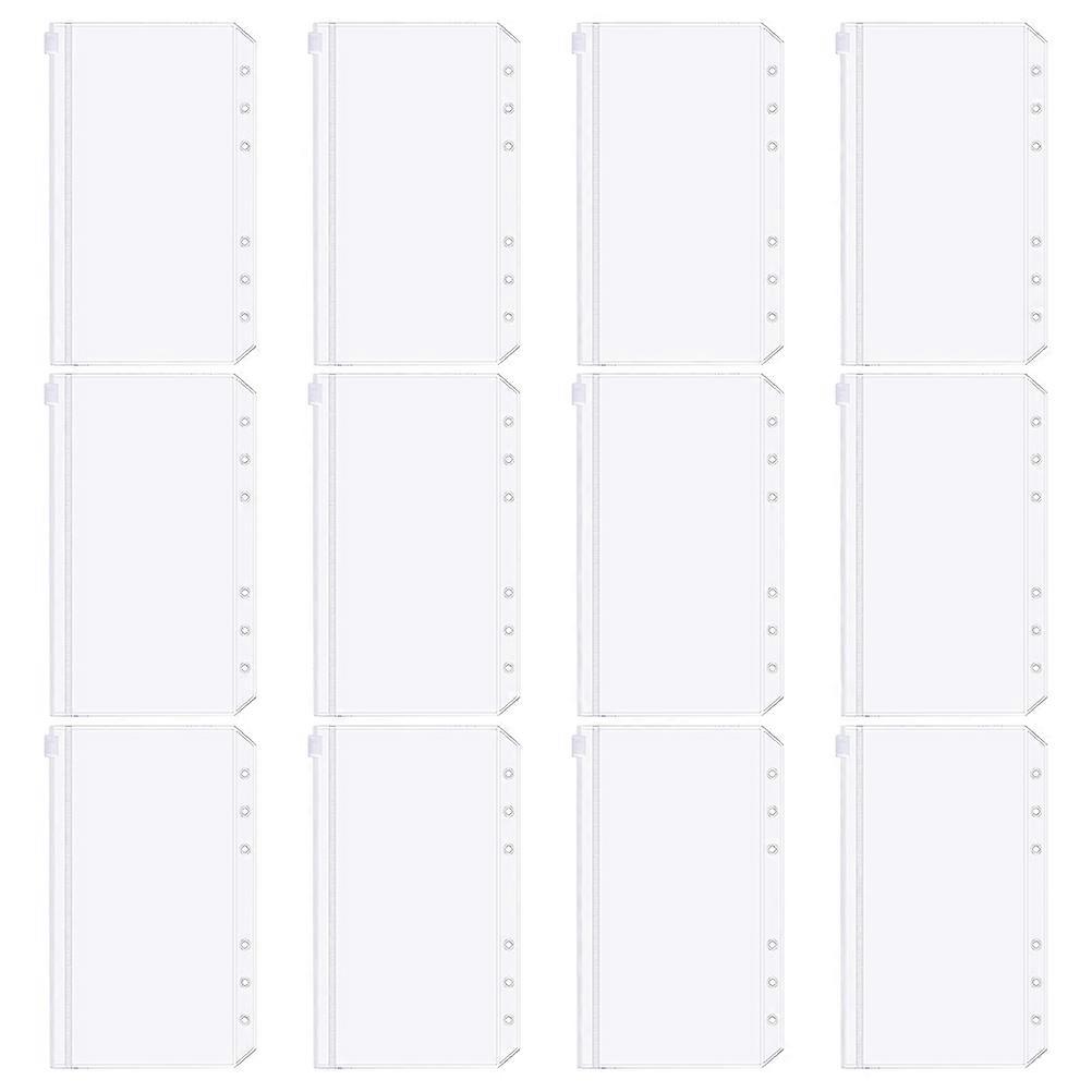 Clear Binder Pockets 6-Ring Binder Zipper Pouches for Storage 60Pcs